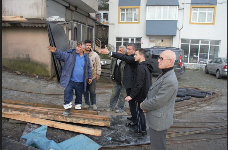 GÜLÜÇ BELEDİYESİ MERKEZ MAHALLESİ İNŞAASI DEVAM EDEN İSTİNAT DUVARI ÇALIŞMASI