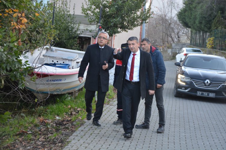 BAŞKAN SEMİZ SAHADA İNCELEMELERDE BULUNDU...