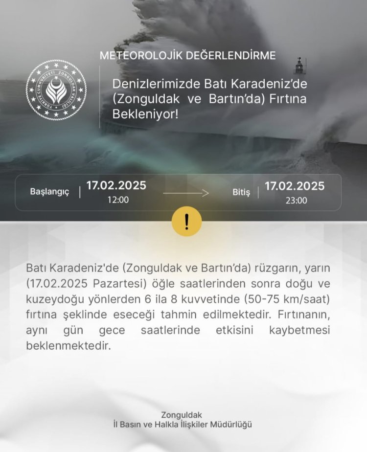 METEOROLOJİK UYARI !